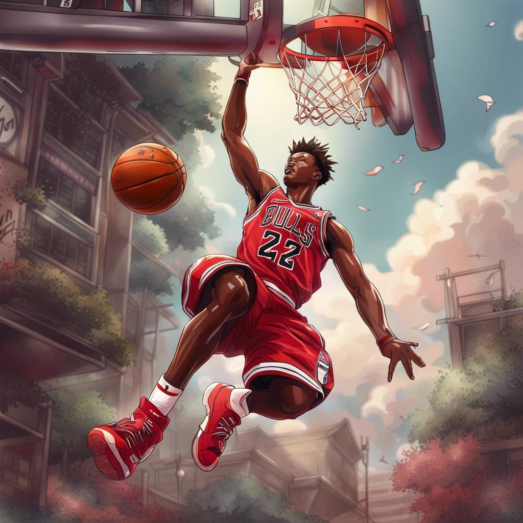 Jimmy Butler Dunk in Anime Style