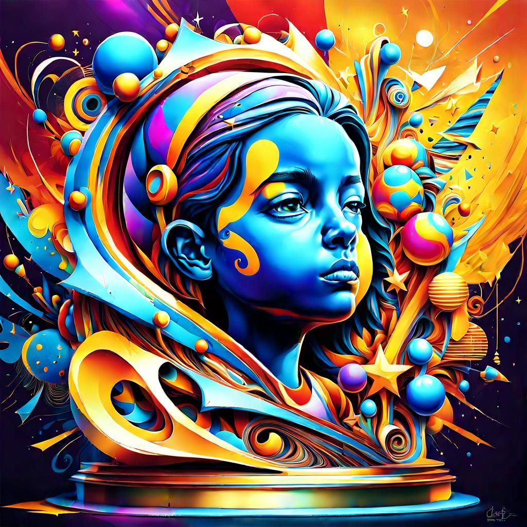 Kids and Parents Relationship in Colorful Graffiti Art