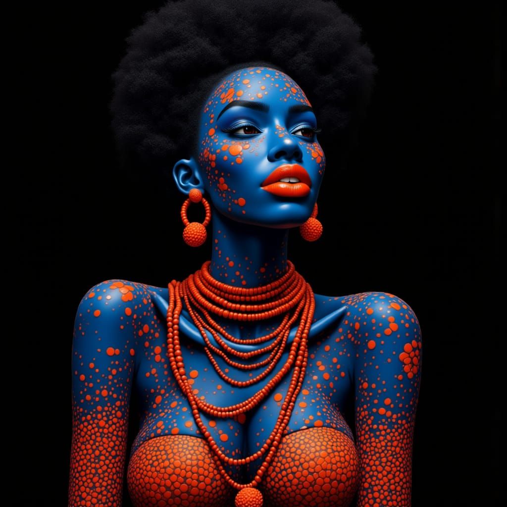 Regal African American Woman in Afrofuturistic Style