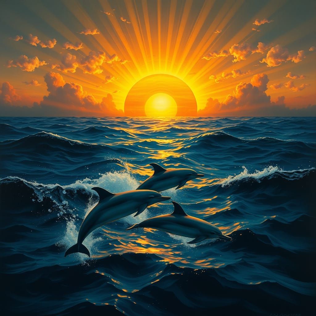 Majestic Sun Rising from the Ocean in Vibrant Colors