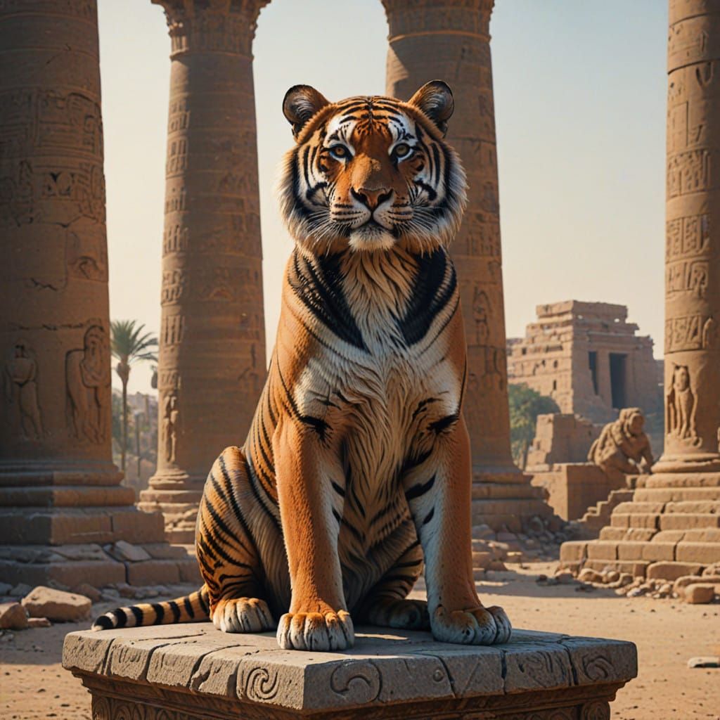 Regal Tiger in Ancient Egypt Fine Art