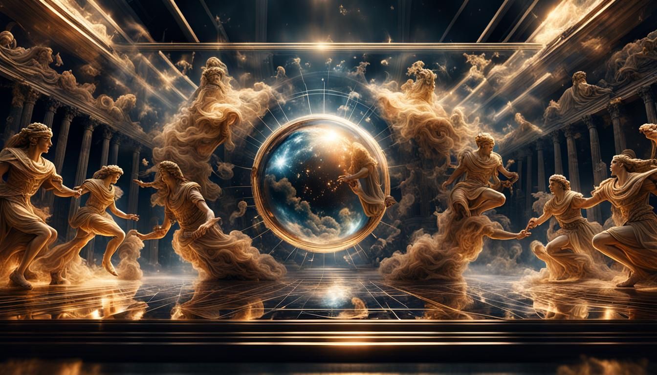 Dark Quantum Computer Simulation of Greek Mythology