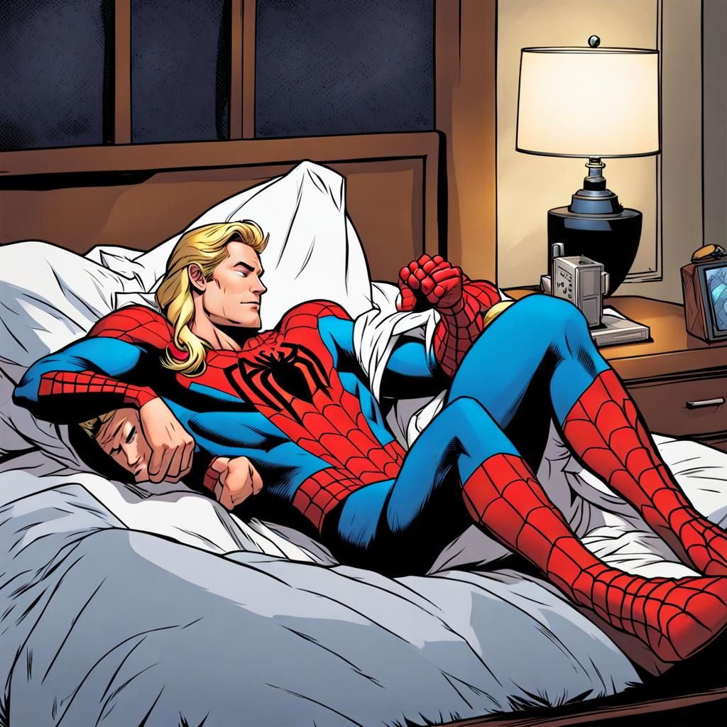 Spiderman Tucks Thor into Bed