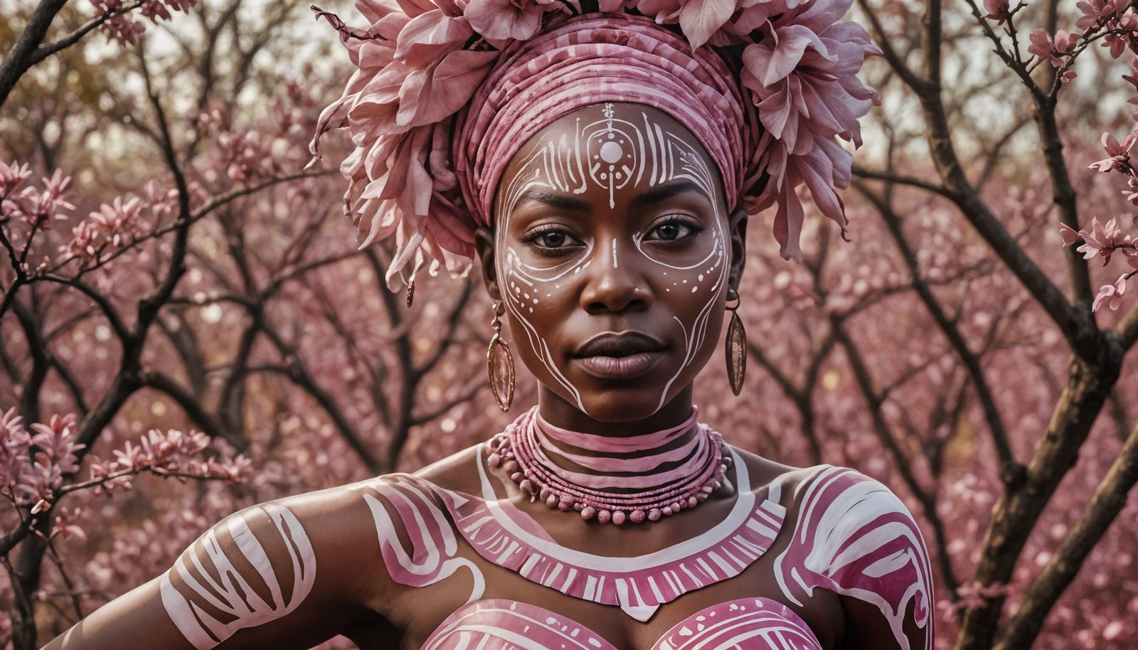 Striking Portrait of Yoruba Woman with Body Paint