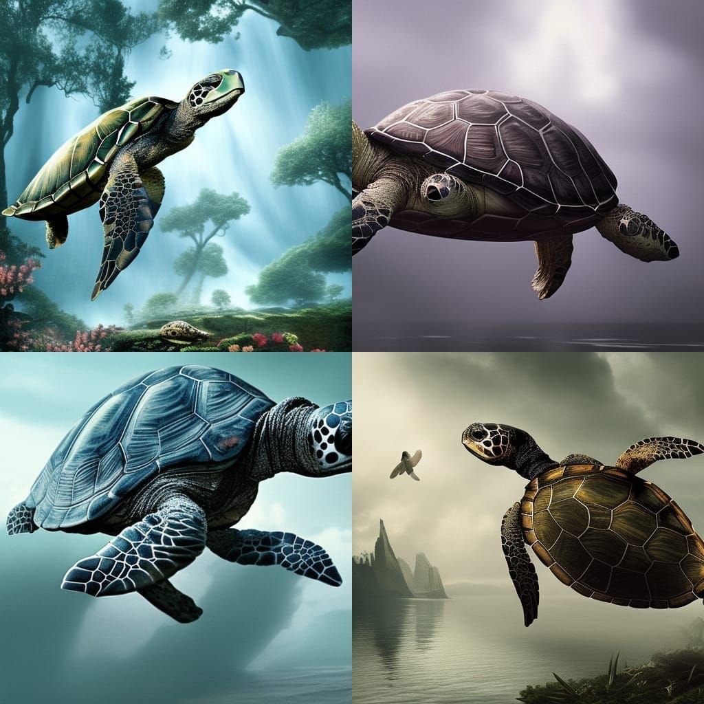 Epic Turtle: Detailed Digital Matte Painting