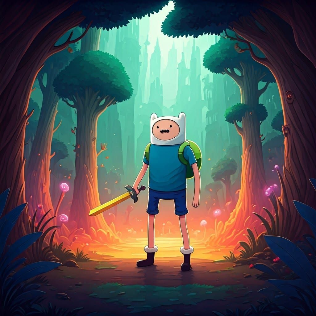 Finn the Human Hero in a Fantasy Realm