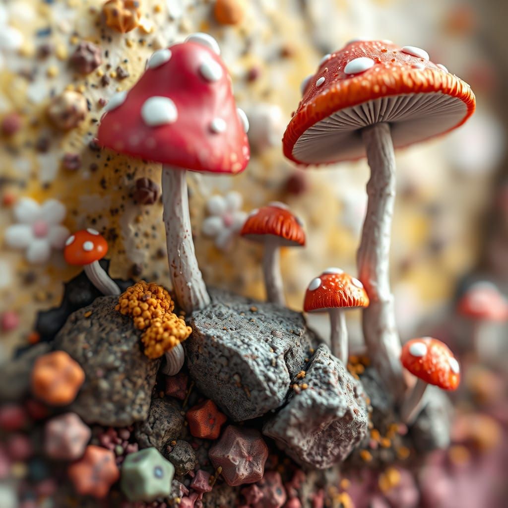 Whimsical Fairycore World in Tim Burton's Hyperrealism Style