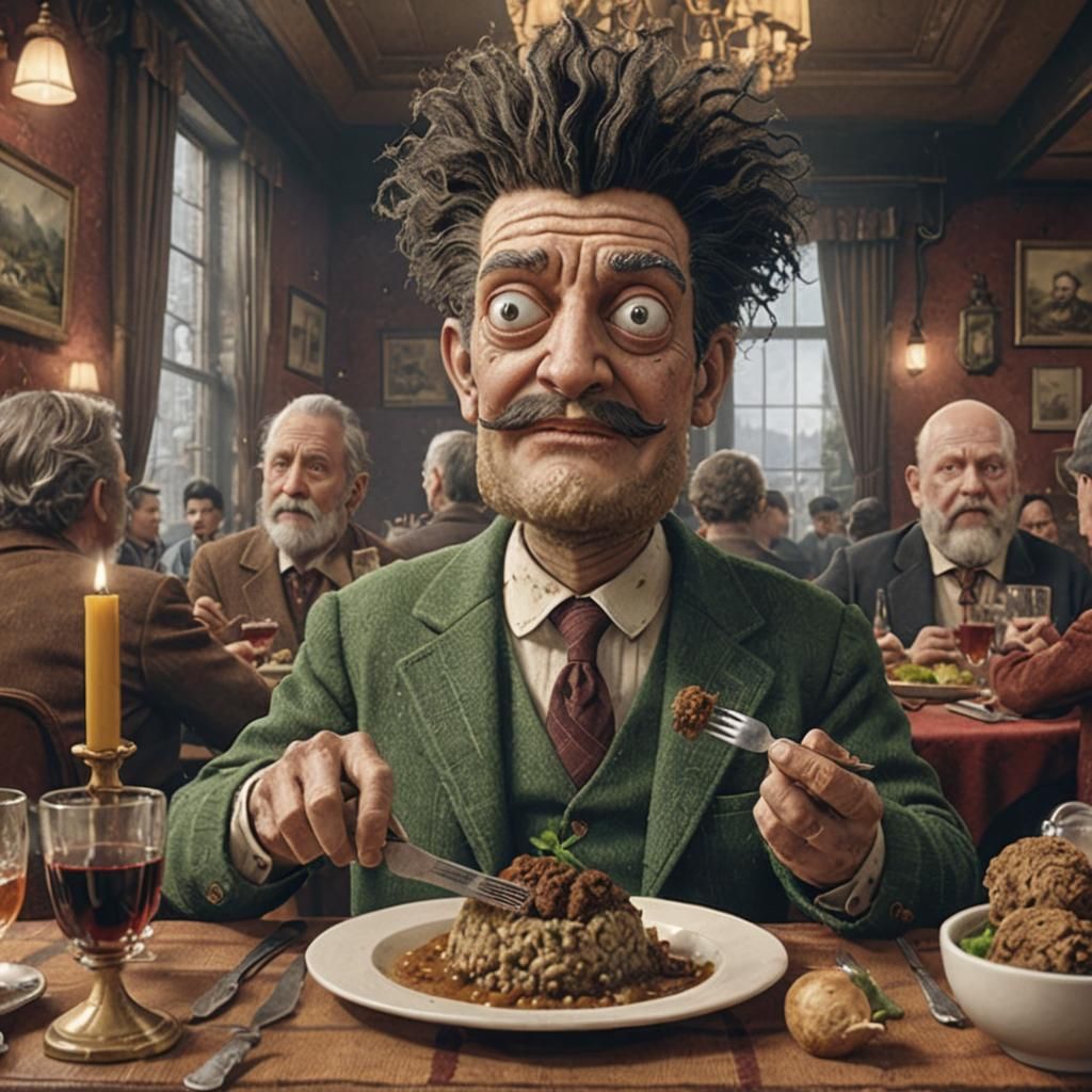 Surreal Haggis Meal: Detailed Matte Painting