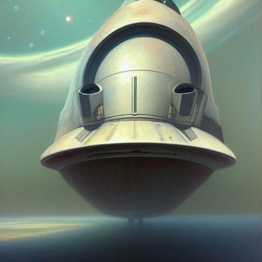 Dusty Alien Spaceship in Oil Painting Style