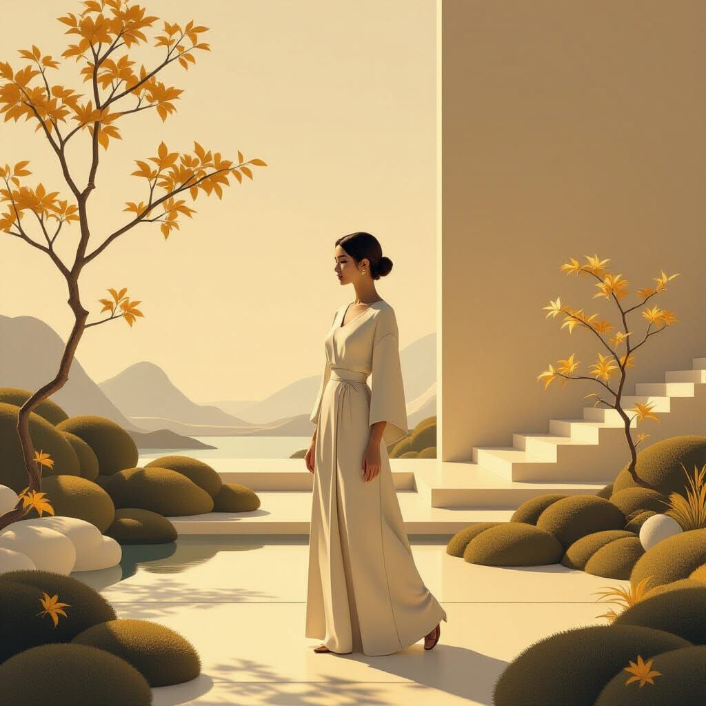 The lady in the courtyard