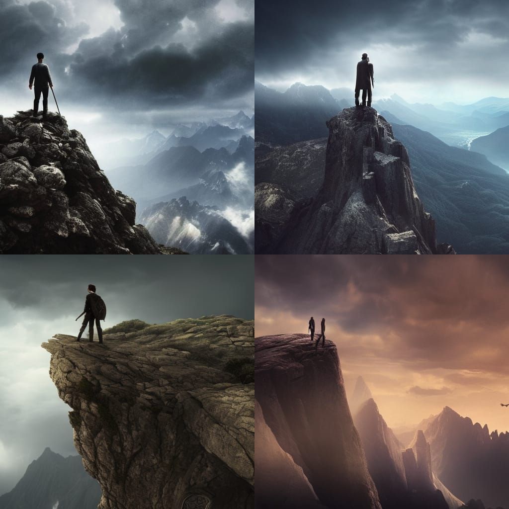 Epic Mountain Vista with Dramatic Sky