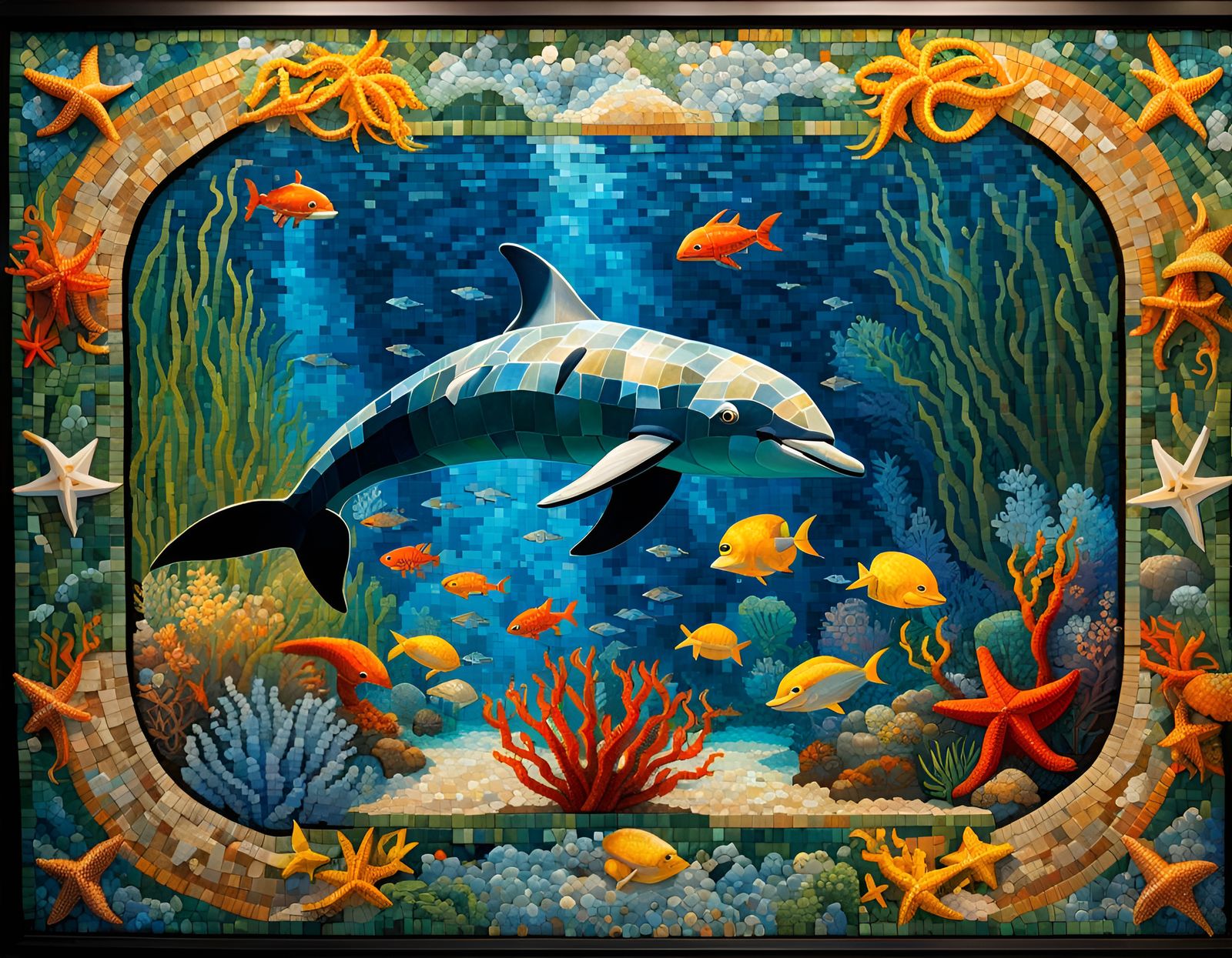A dolphin mosaic