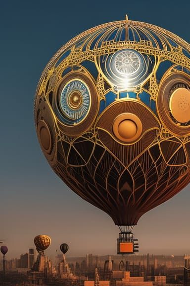 Steampunk Sci-Fi Speech Balloon in 3D Style