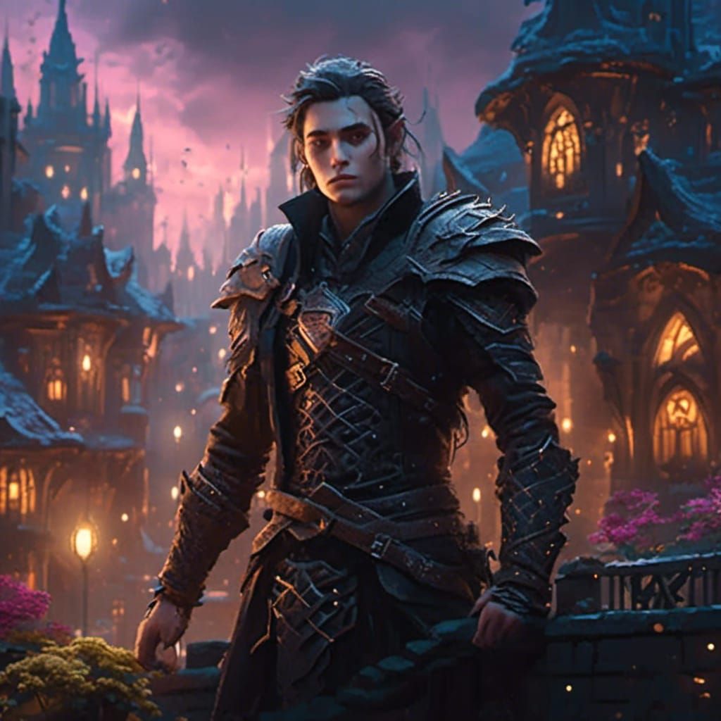 DnD Half-Elf Roge in the City