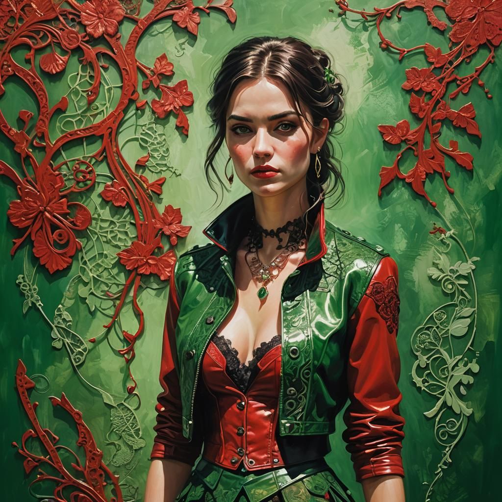 Poitrine massive 52FFF femme irlandaise en mini jupe verte e...