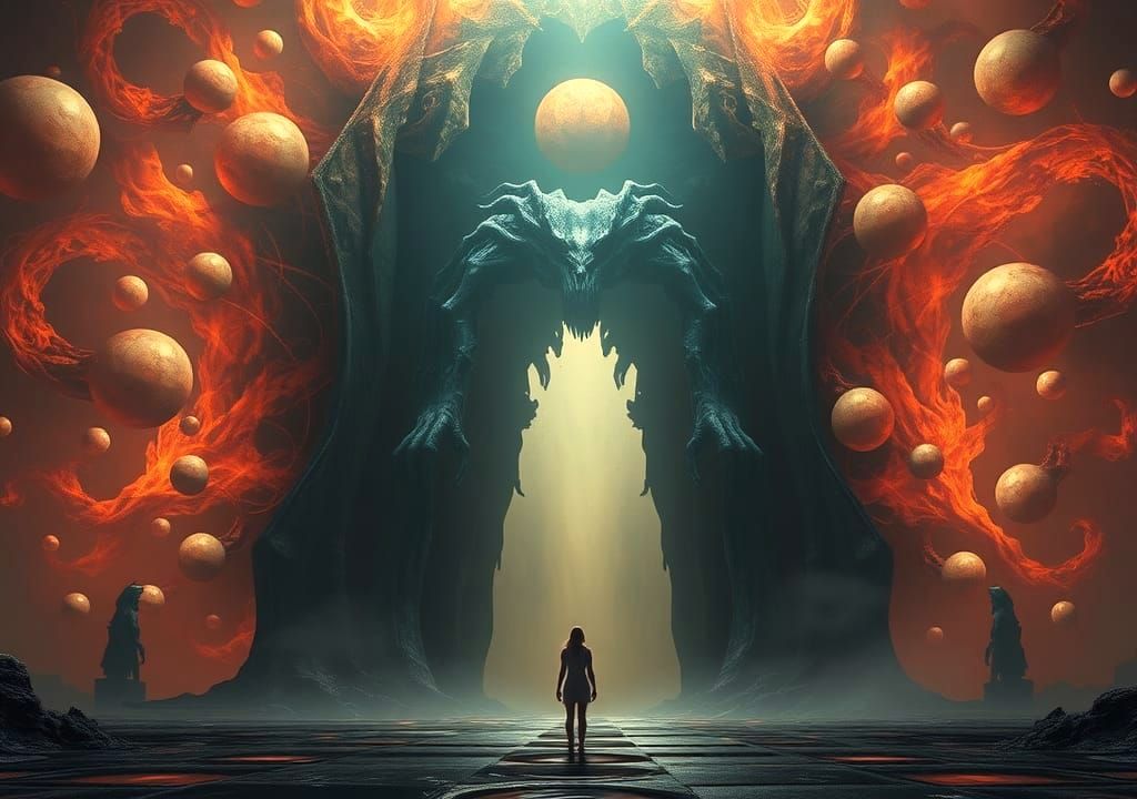 Cosmic Entity Reveals Gateway as Dark Fantasy Art