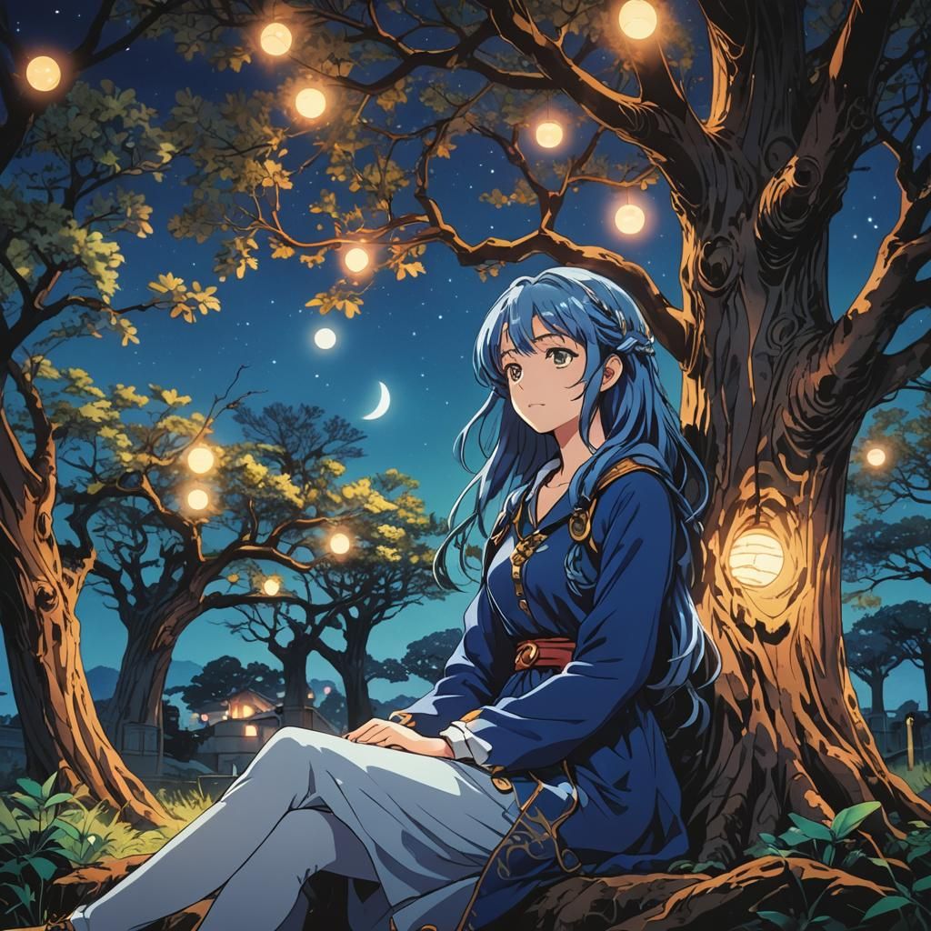 Luna in Anime Style on Mysterious World