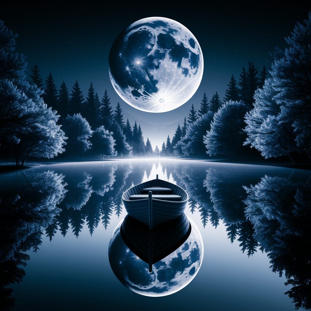 Moonlit Serenity on Glassy Waters