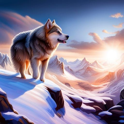 Lobo siberiano fotorealismo