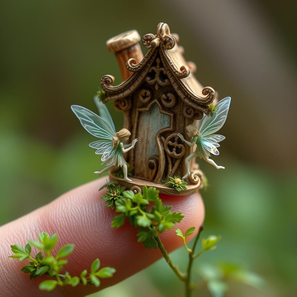 Ornate Fairy House with Dancing Fairies