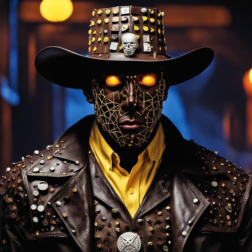 Western Pinhead with Fiery Reflection, Digital Matte Paintin...