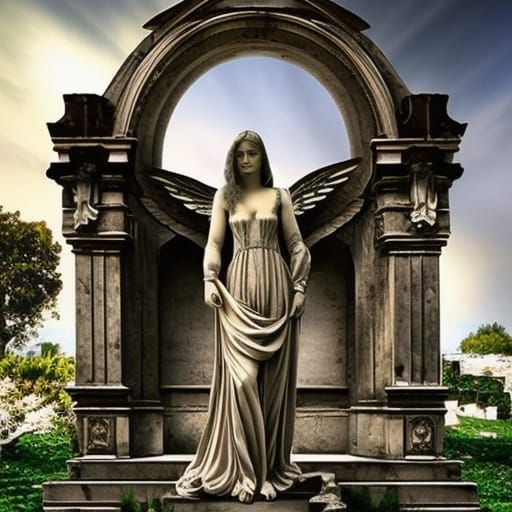 Cemetery Angel: Epic Digital Matte Painting