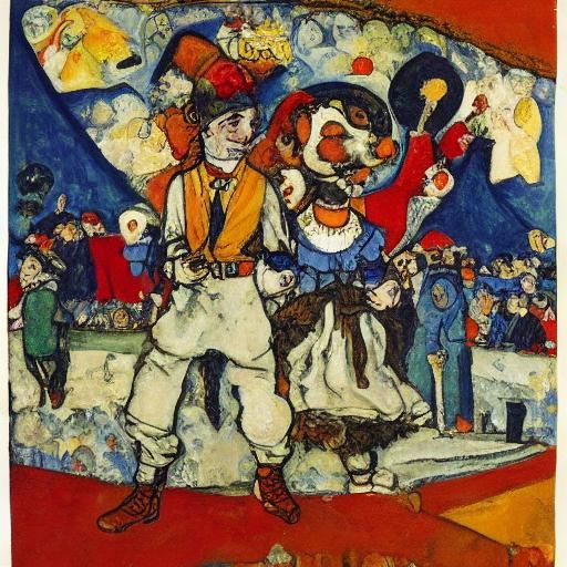 Oktoberfest Mouse Holiday: Expressionist Surrealist Painting