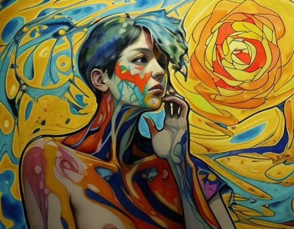 Abstract Stained Glass Floral Pattern