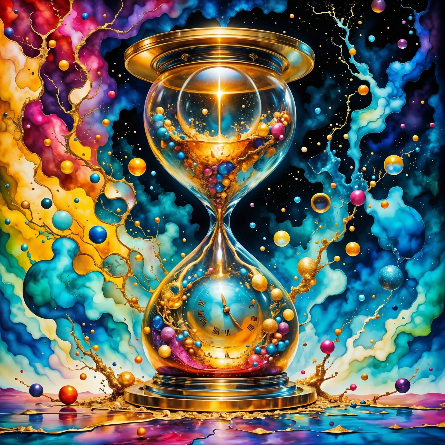 Timeless Clockwork in a Geometric Hourglass