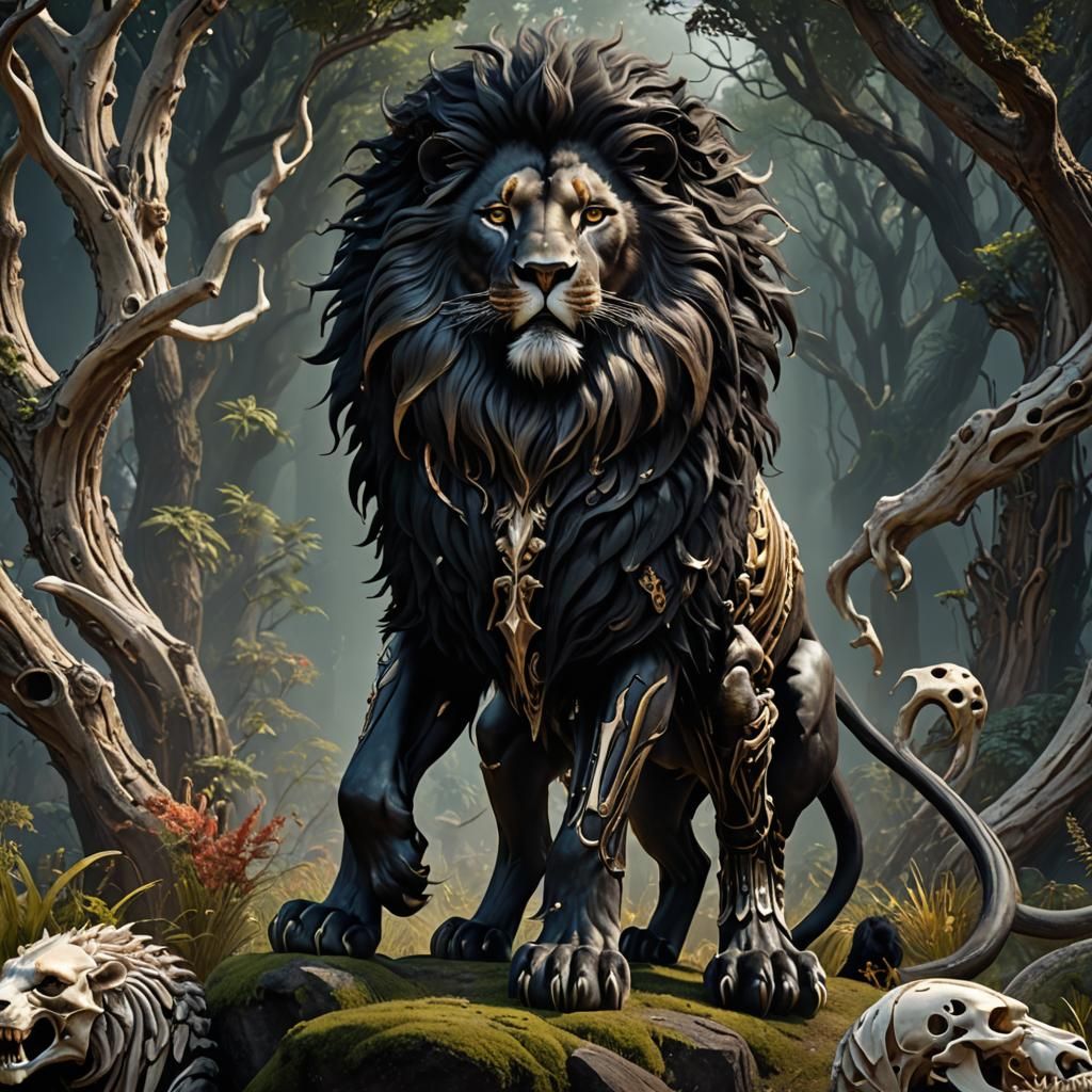 Bones Lion with Human Limbs Mane