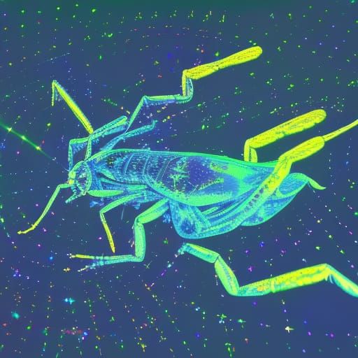 Holographic Mud Cricket Astral Illustration