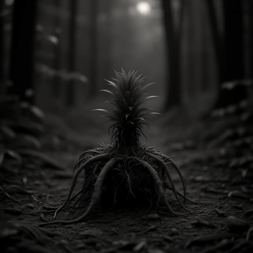 Bloody Finger Drops on Skin-Like Plant Roots