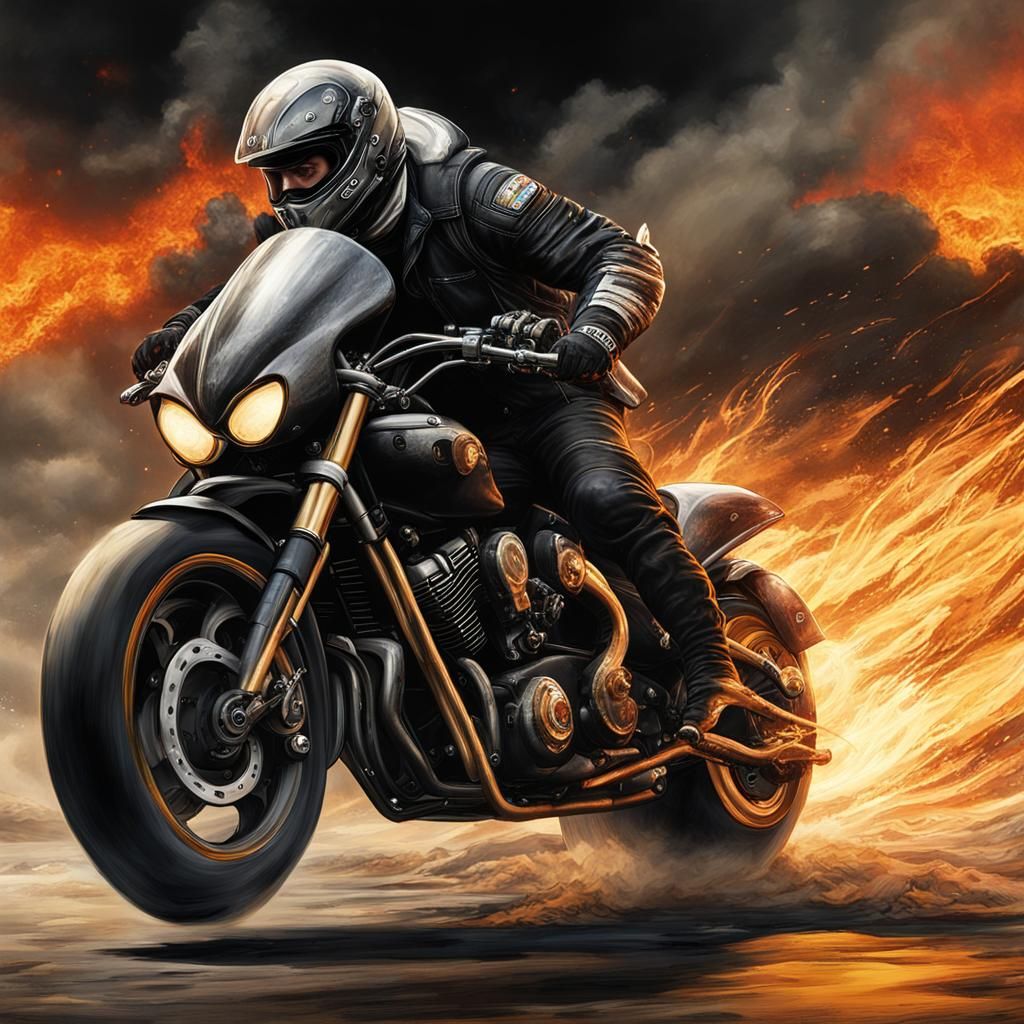 Motorcycle Races Through Apocalyptic Wasteland