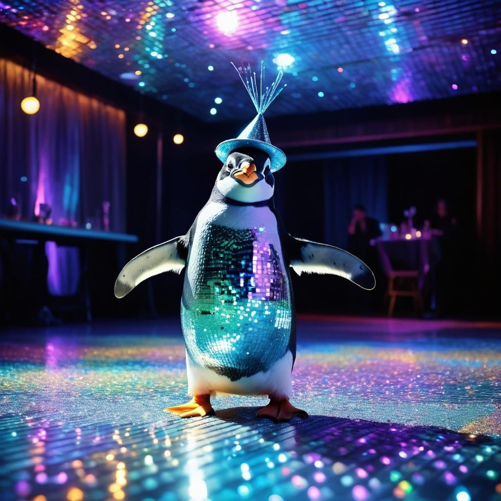 Funky Penguin Disco Dancer