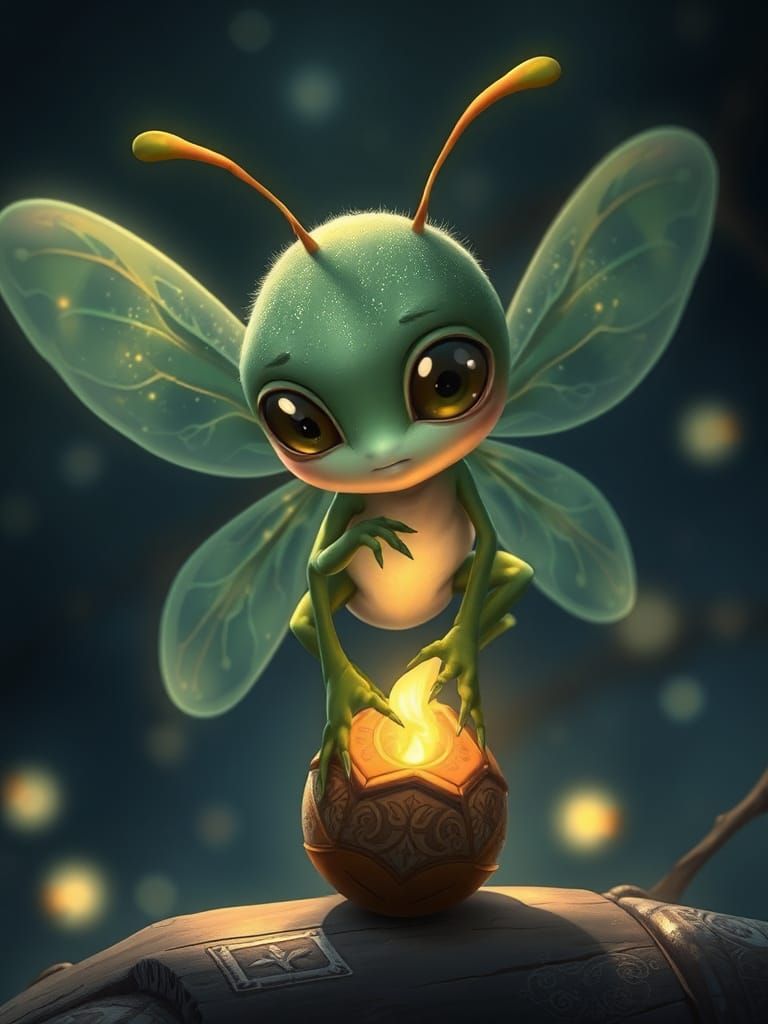 Anime Portrait of a Glowing Insectoid Being