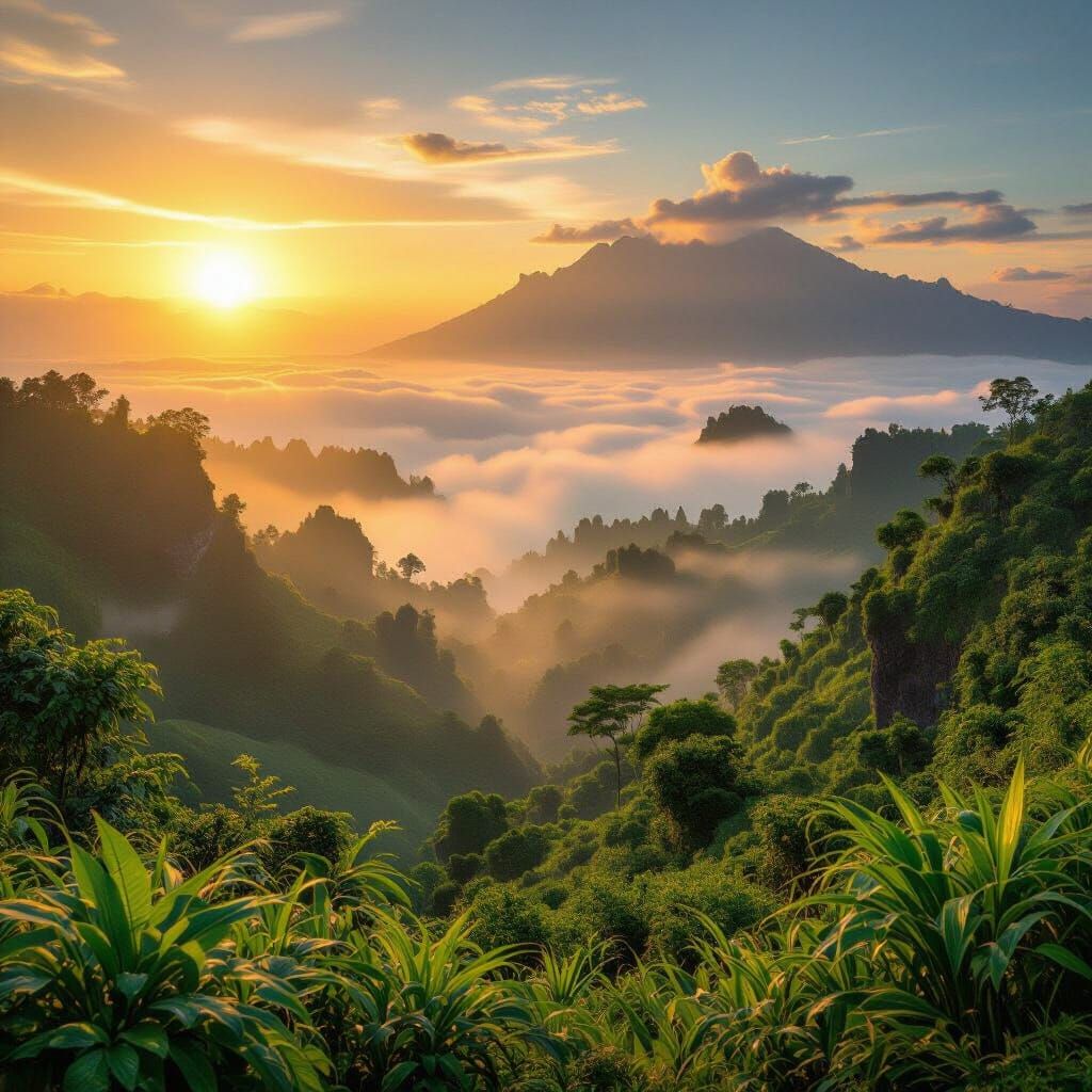Nusa Penida, Bali at Dawn in National Geographic Style
