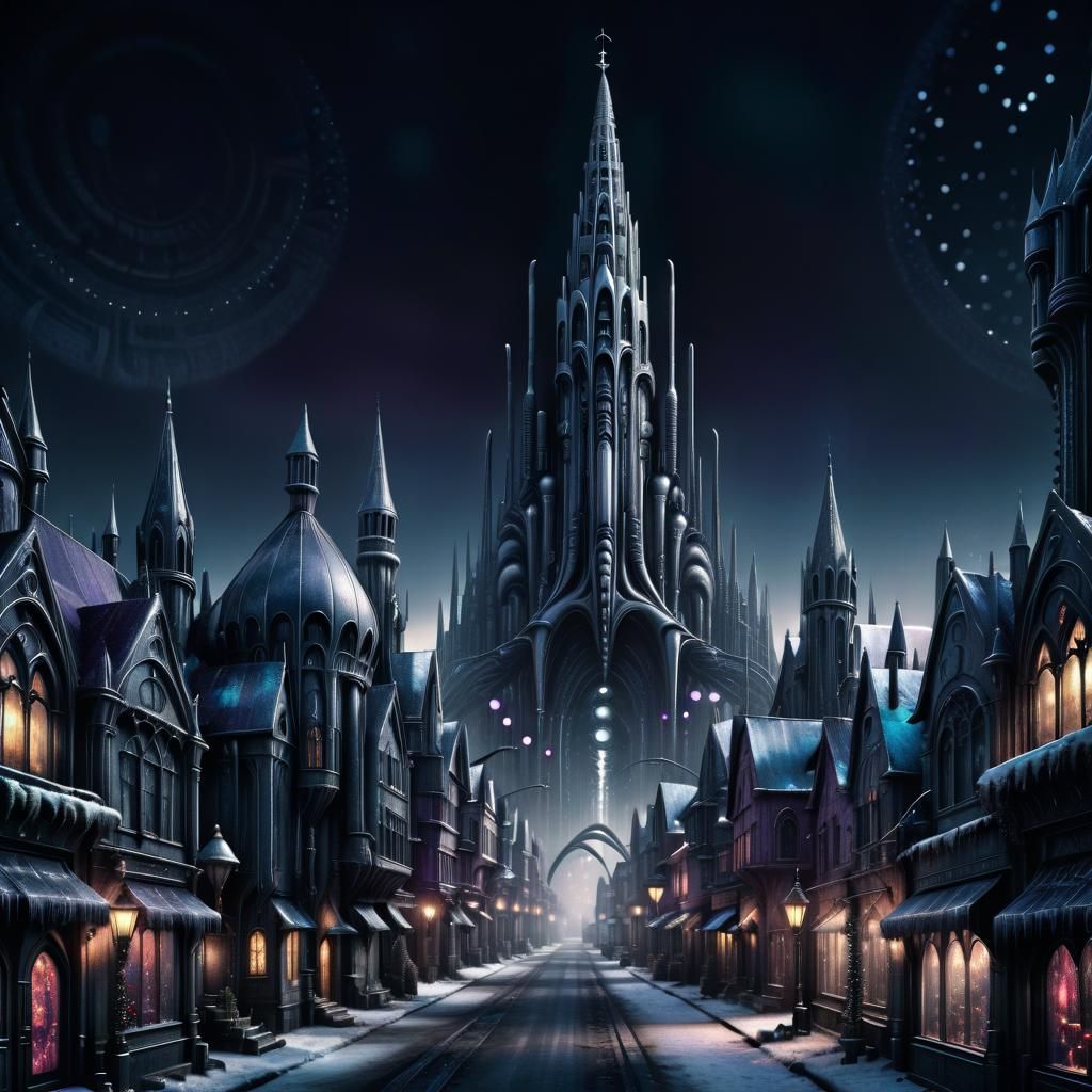 Gothic Christmas Town: Detailed Concept Art