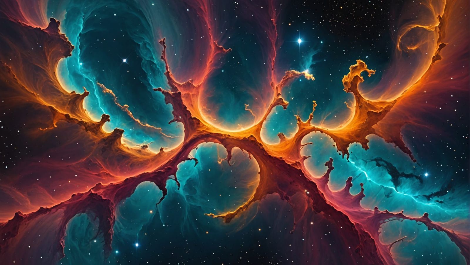 Glowing Nebula: Abstract Celestial Space Art