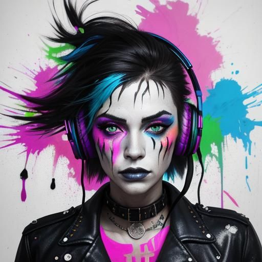 Vibrant Graffiti Art Portrait: Mother of Mayhem