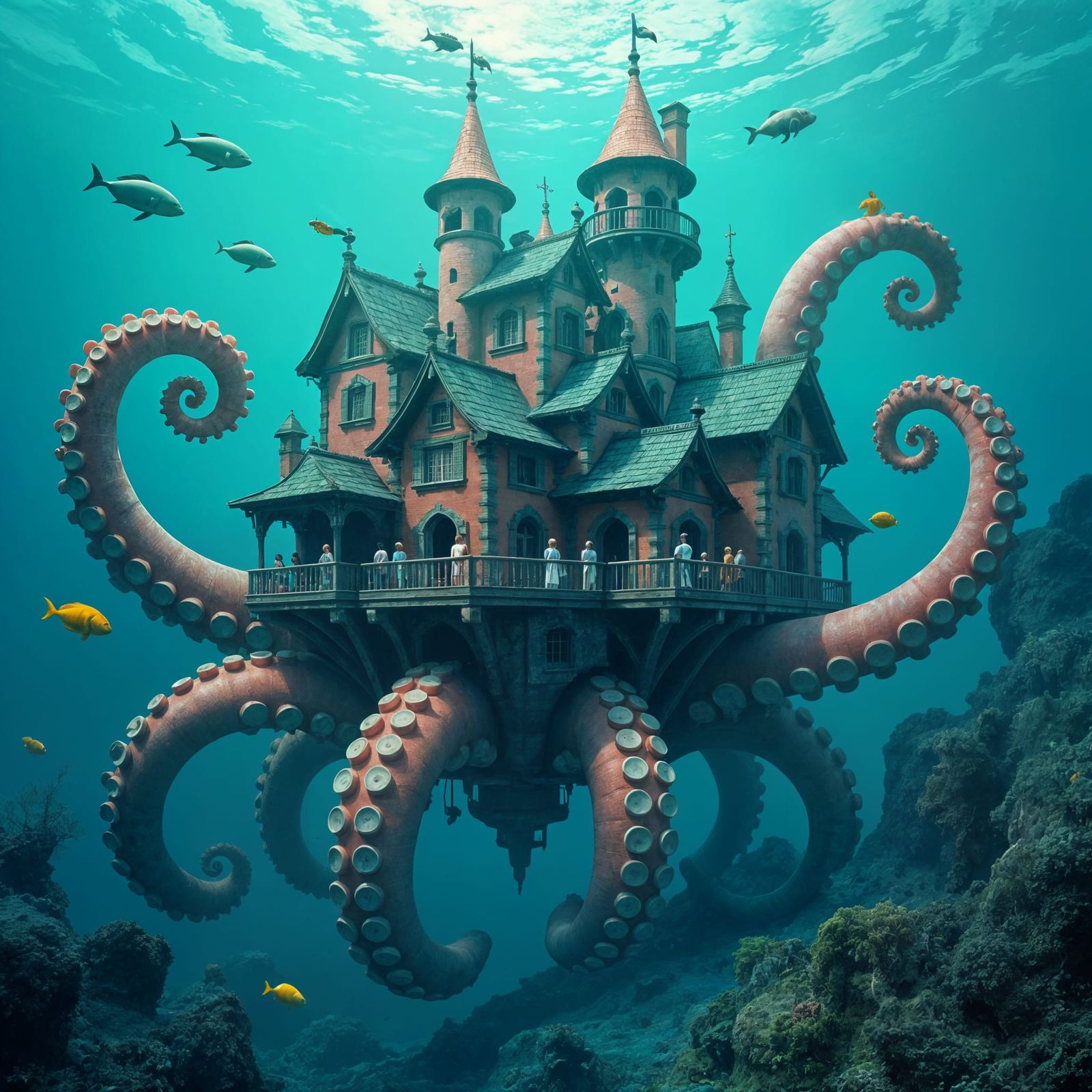 Surreal Coral Castle Unfolds Underwater