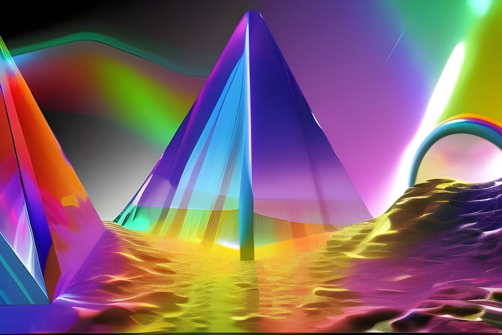 Transparent Prisms with Mirrored Rainbow Sphere