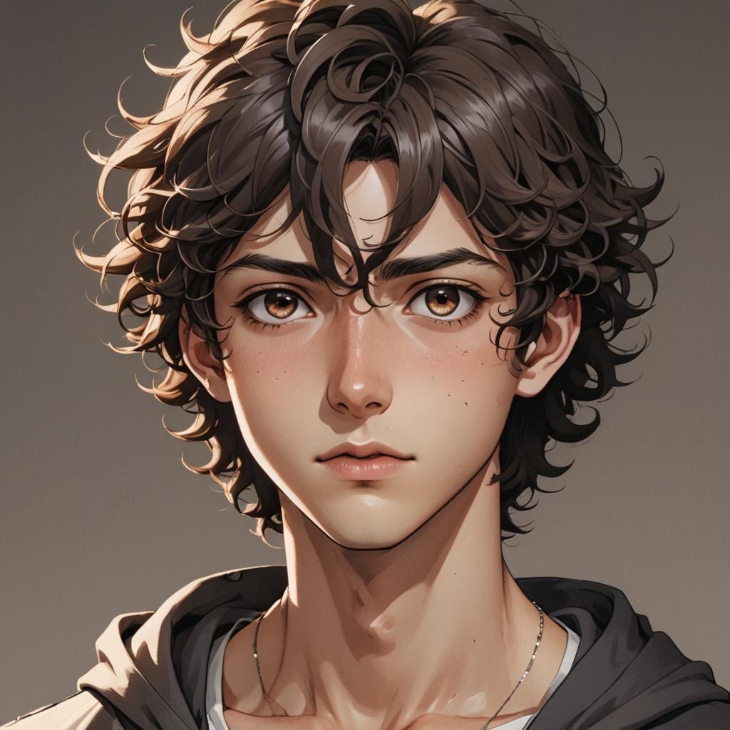 Anime Boy Portrait in Cel-Shaded Style