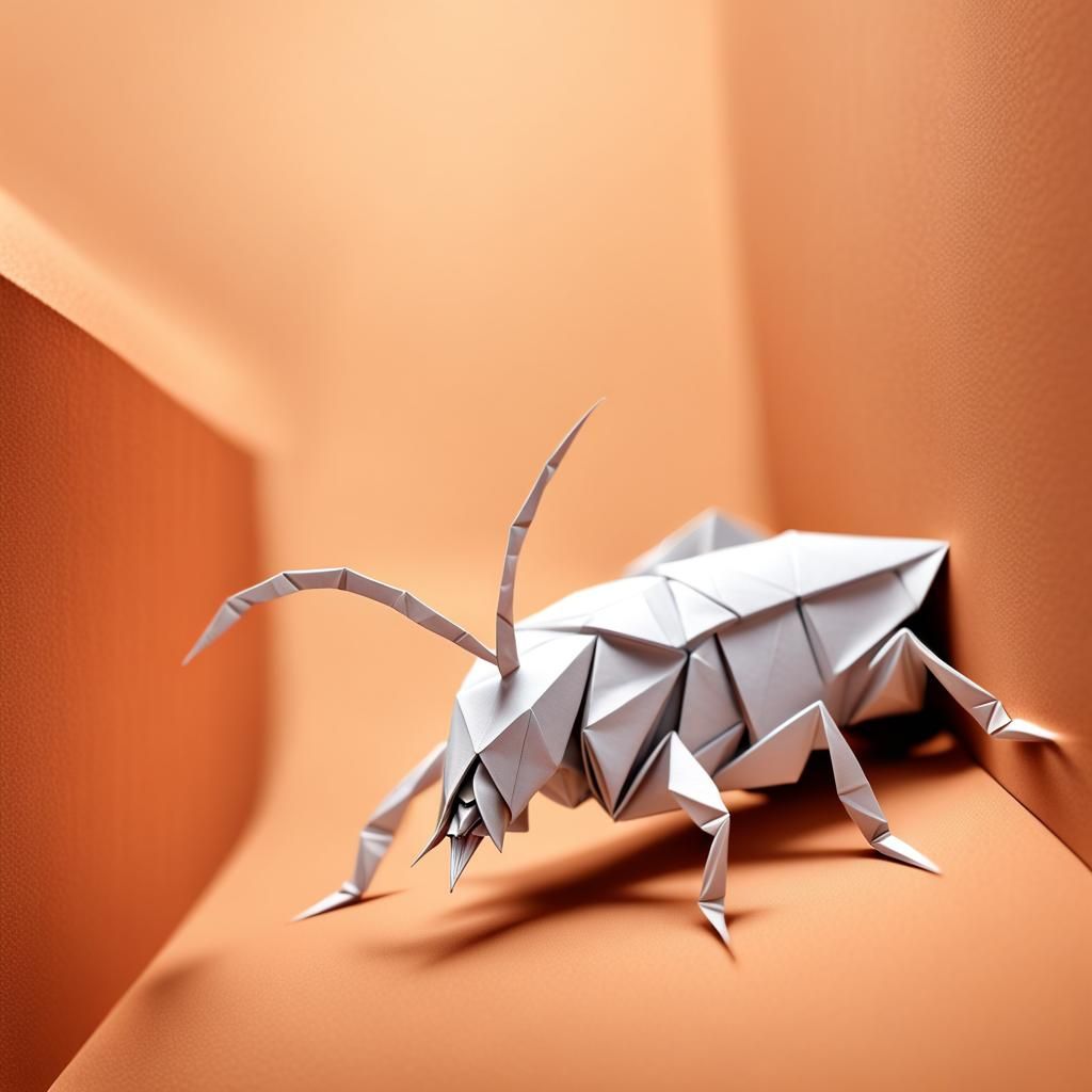 Origami Roach Climbing Wall: Papercraft Art