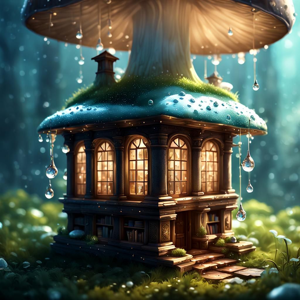 Mushroom Library: Macro Photography in 3D Anime Style