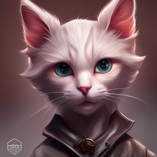 Hyperdetailed Kitten Portrait in Digital Art Style