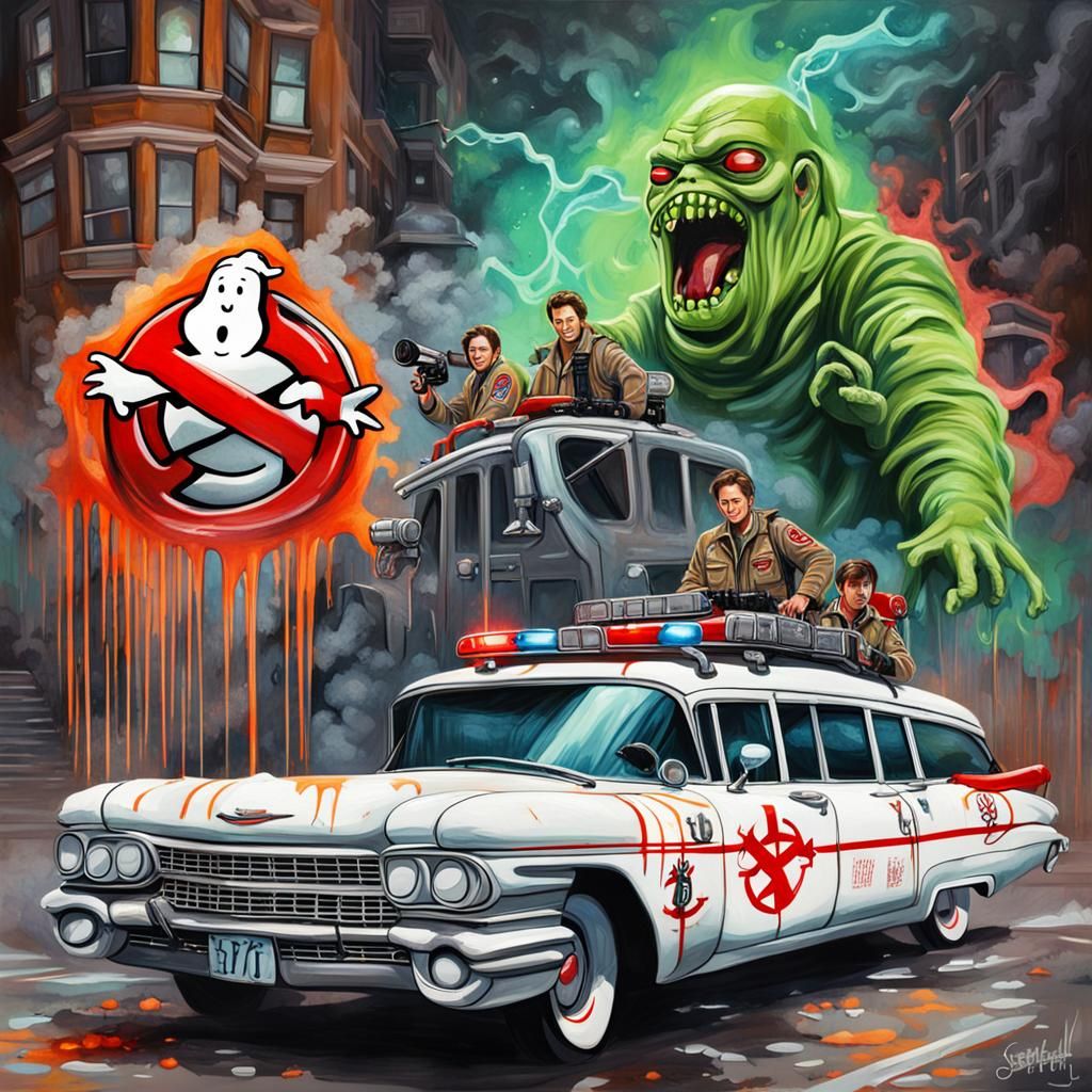Sam and Dean as Ghostbusters: Graffiti Art