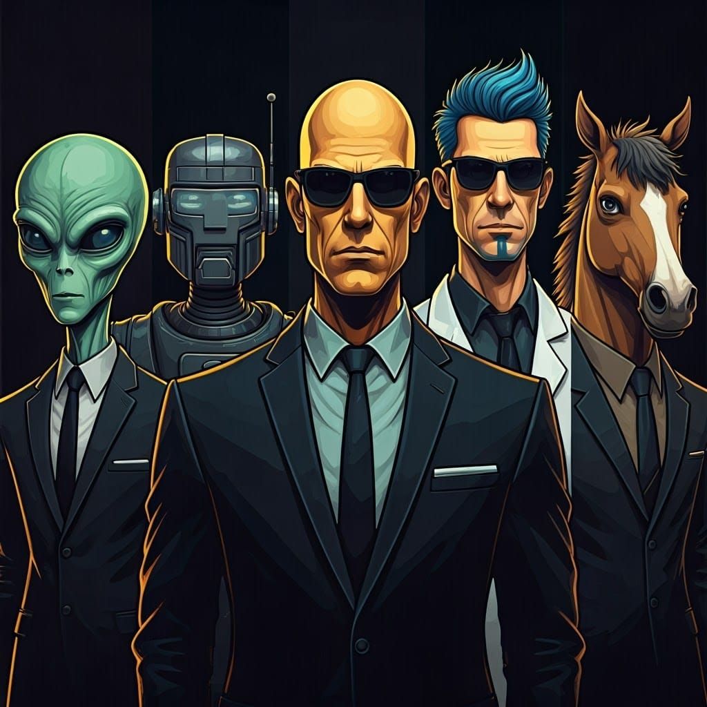 Animated Characters in Suits and Sunglasses