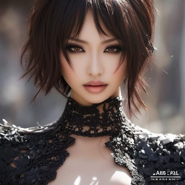 Beautiful Dark-Haired Girl in Royo Style