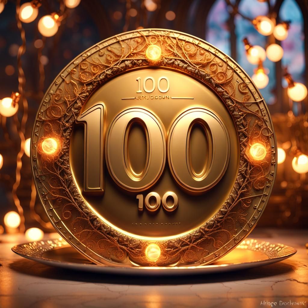 Golden Stone Plate Celebrating 100, Hyperdetailed Art