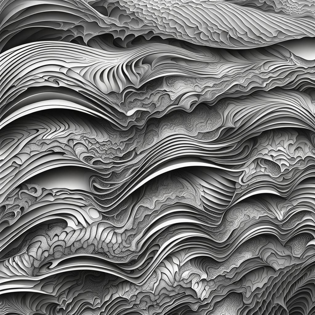 Abstract Vector Fractal with 3D Shading